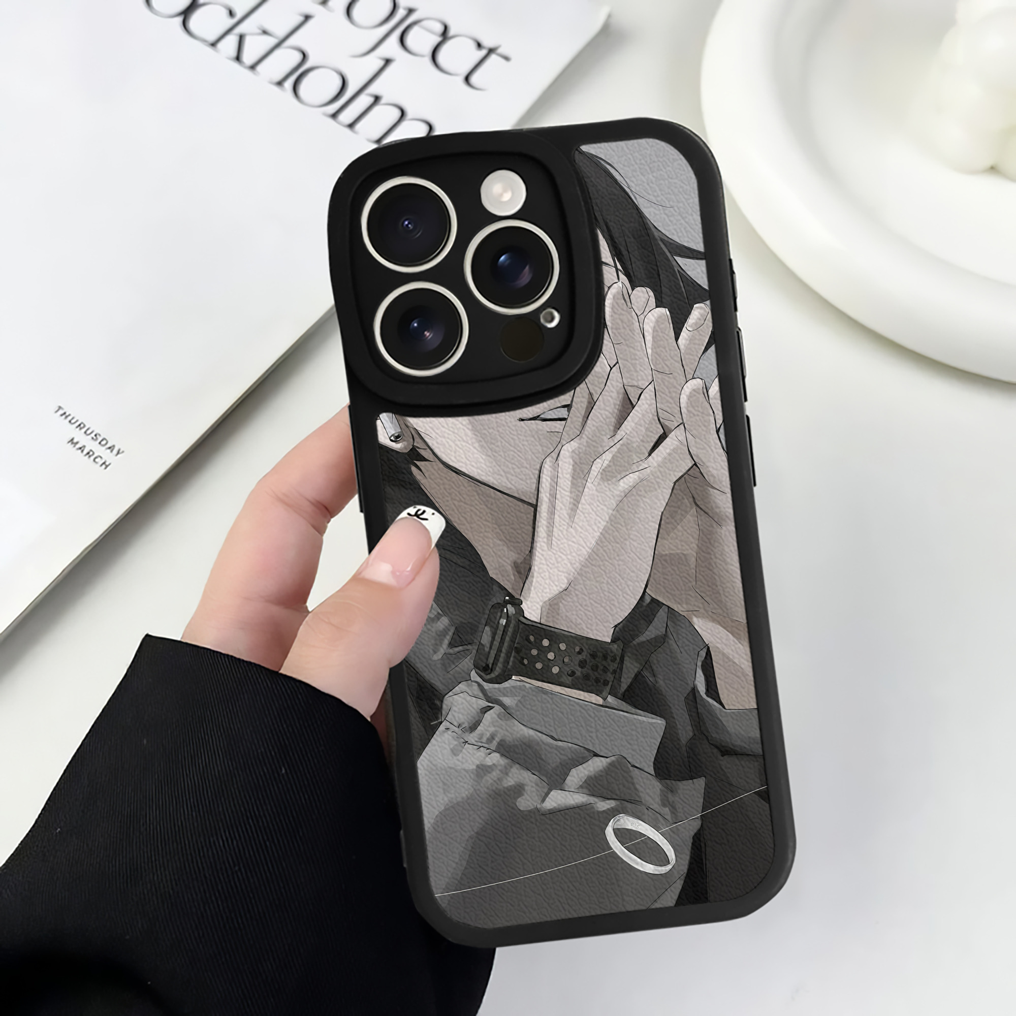 （画像用） ハイキュー!! Haikyu!! 【iPhone 16シリーズ対応】シリコンスマホケース（レザー調） 材質：シリコン